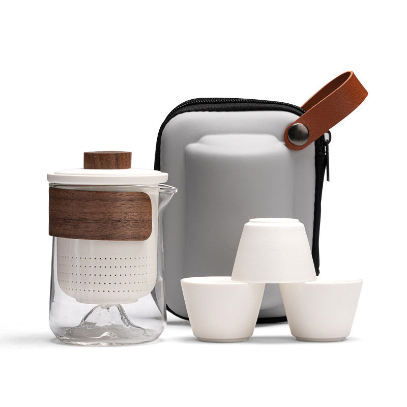 Portable Storage Travel Tea Set Small Set Simple Kung Fu Tea Set Brewing Tea Cups Outdoor Portable Guanshan Quick Cup
