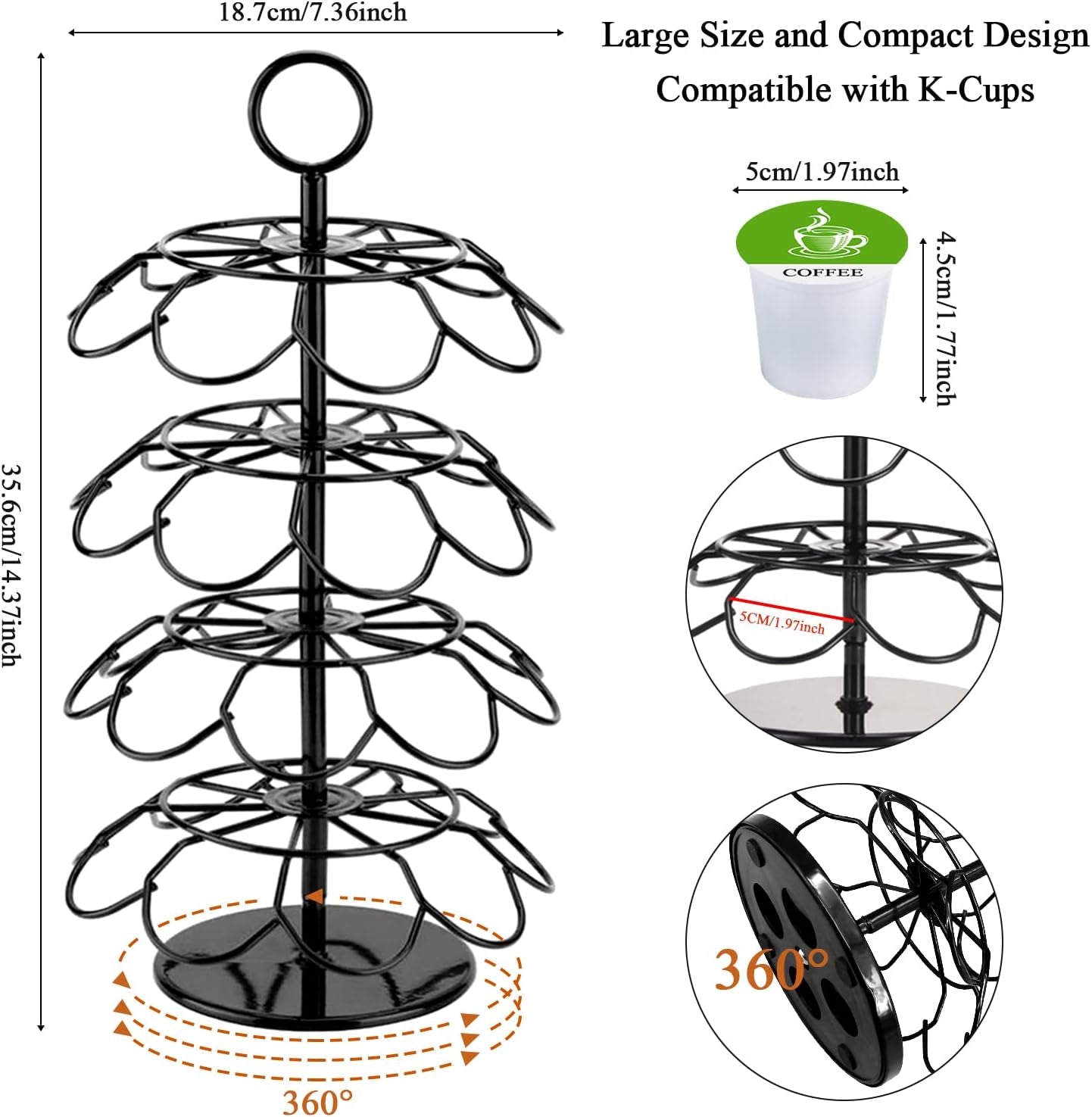 Coffee Pod Holder – 36 Pod Carousel Organizer
