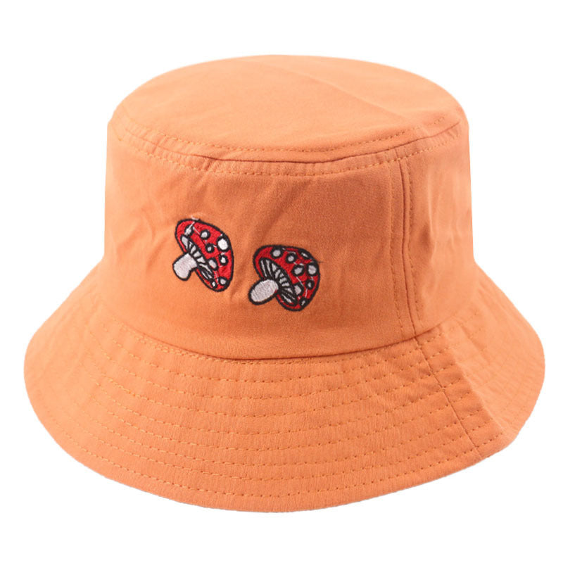 Mushroom Embroidery Sun Protection Fisherman Hat