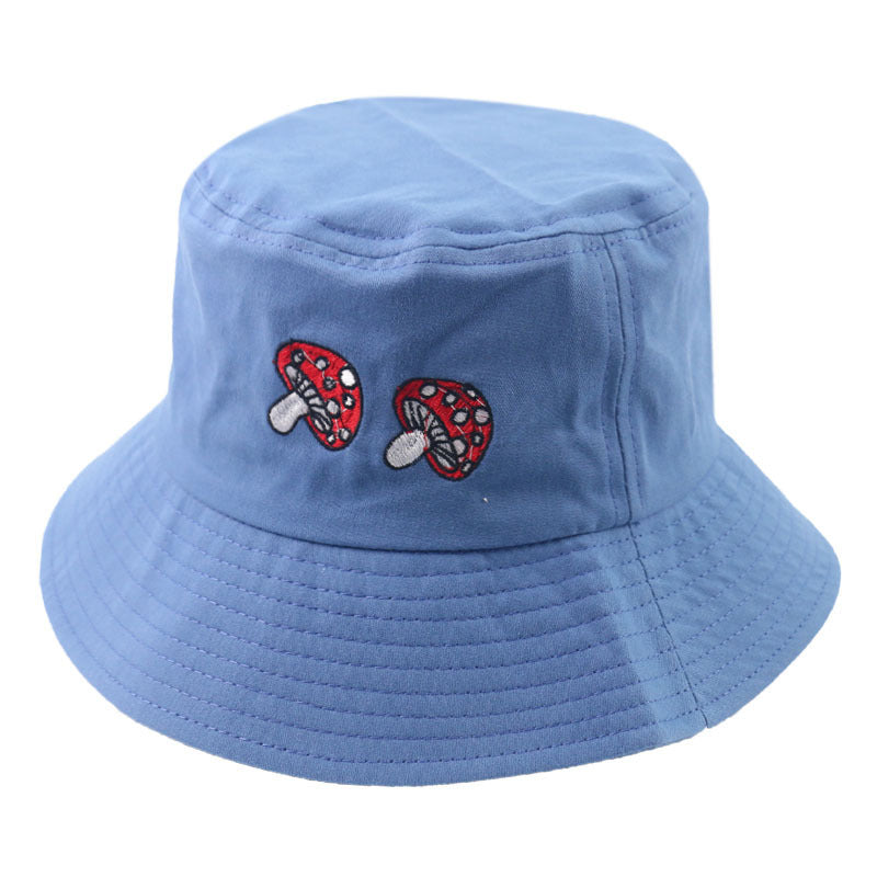 Mushroom Embroidery Sun Protection Fisherman Hat