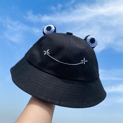 Fashion Frog Bucket Hat for Women Summer Autumn Plain Women Panama Outdoor Hiking Beach Fishing Cap Sunscreen Female Sunhat Bob
