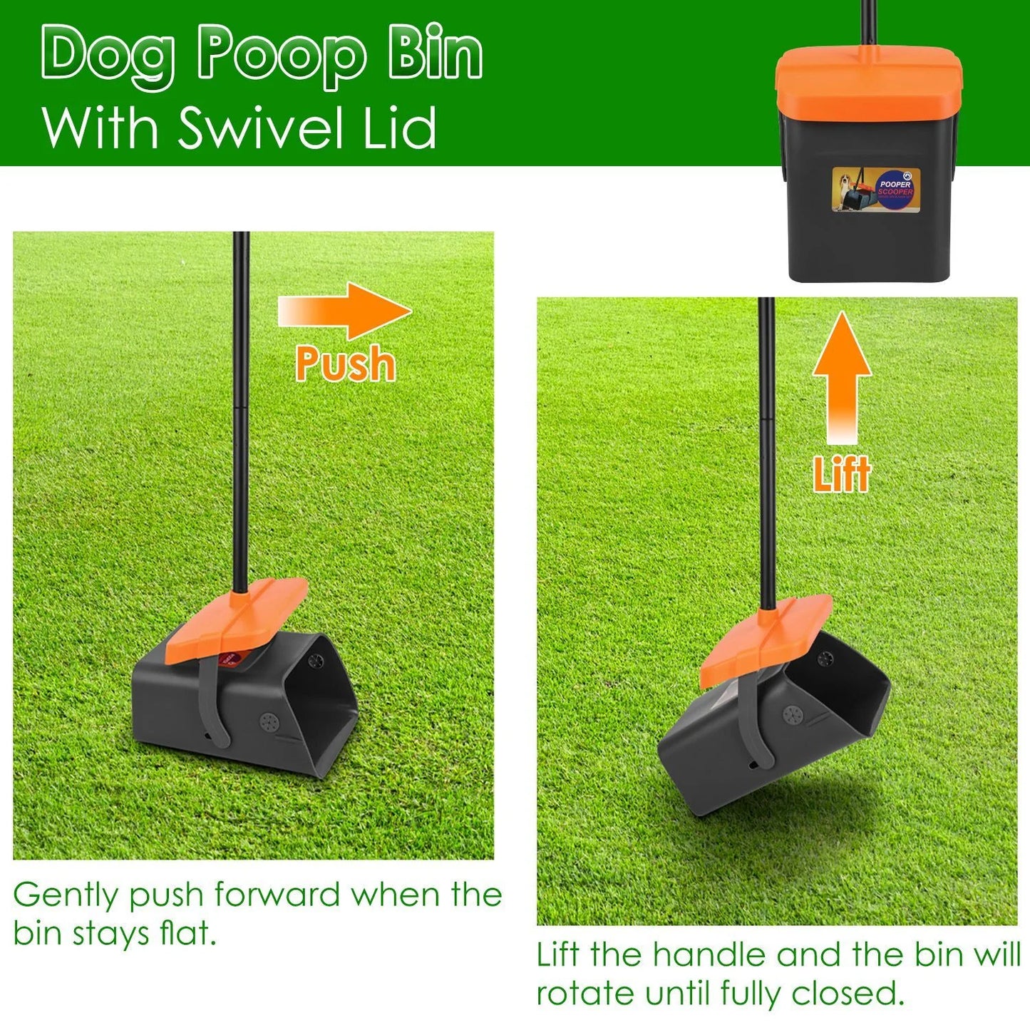 Dog Poop Shovel Tool Kit with Extra Long Handle and Waste Bag Dispenser
