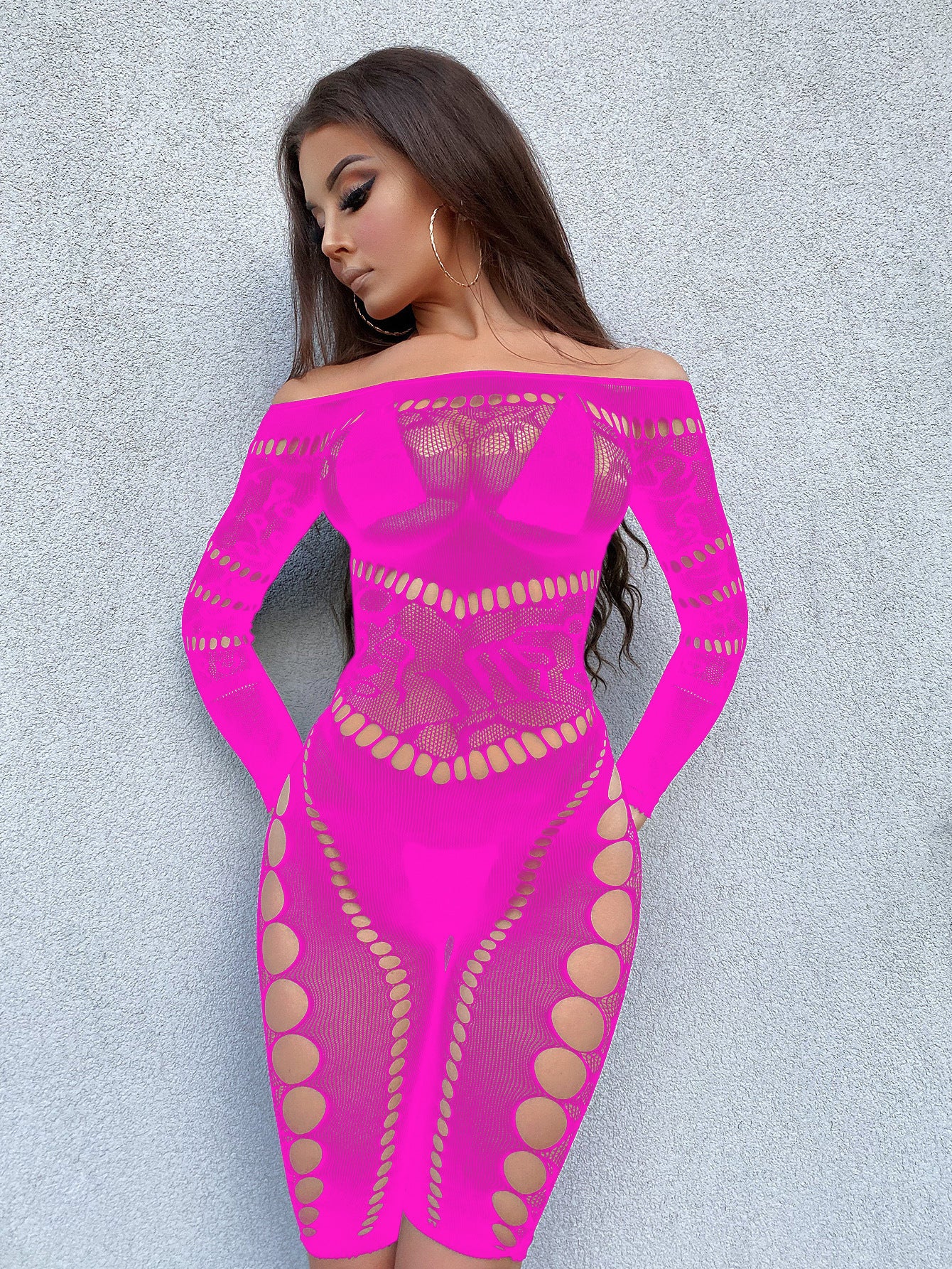 European And American Fishnet Clothes Sexy Fishnet Jumpsuit