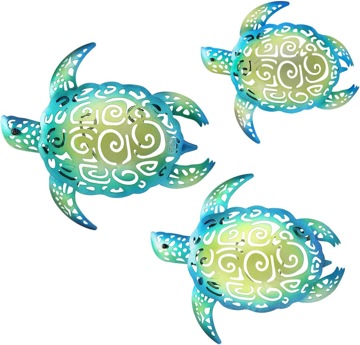 Metal Sea Turtle Decor – Set of 3 Coastal Wall Art