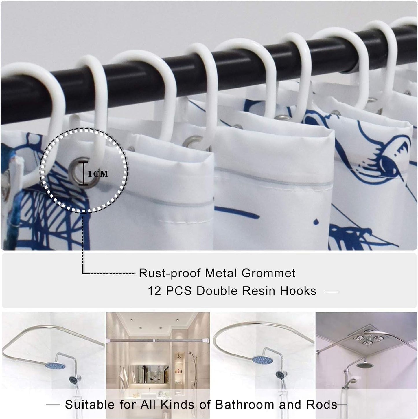 Nautical Octopus Shower Curtain – 72x72 Ocean Theme