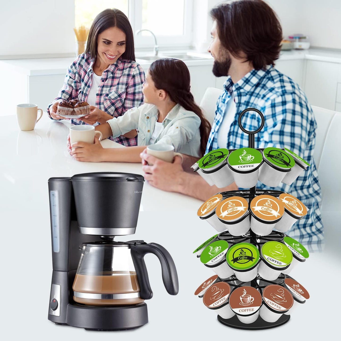Coffee Pod Holder – 36 Pod Carousel Organizer
