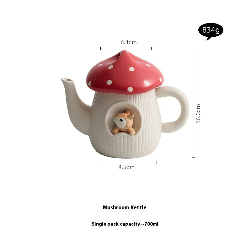 Mushroom Ceramic Tea Kettle Coffee Set