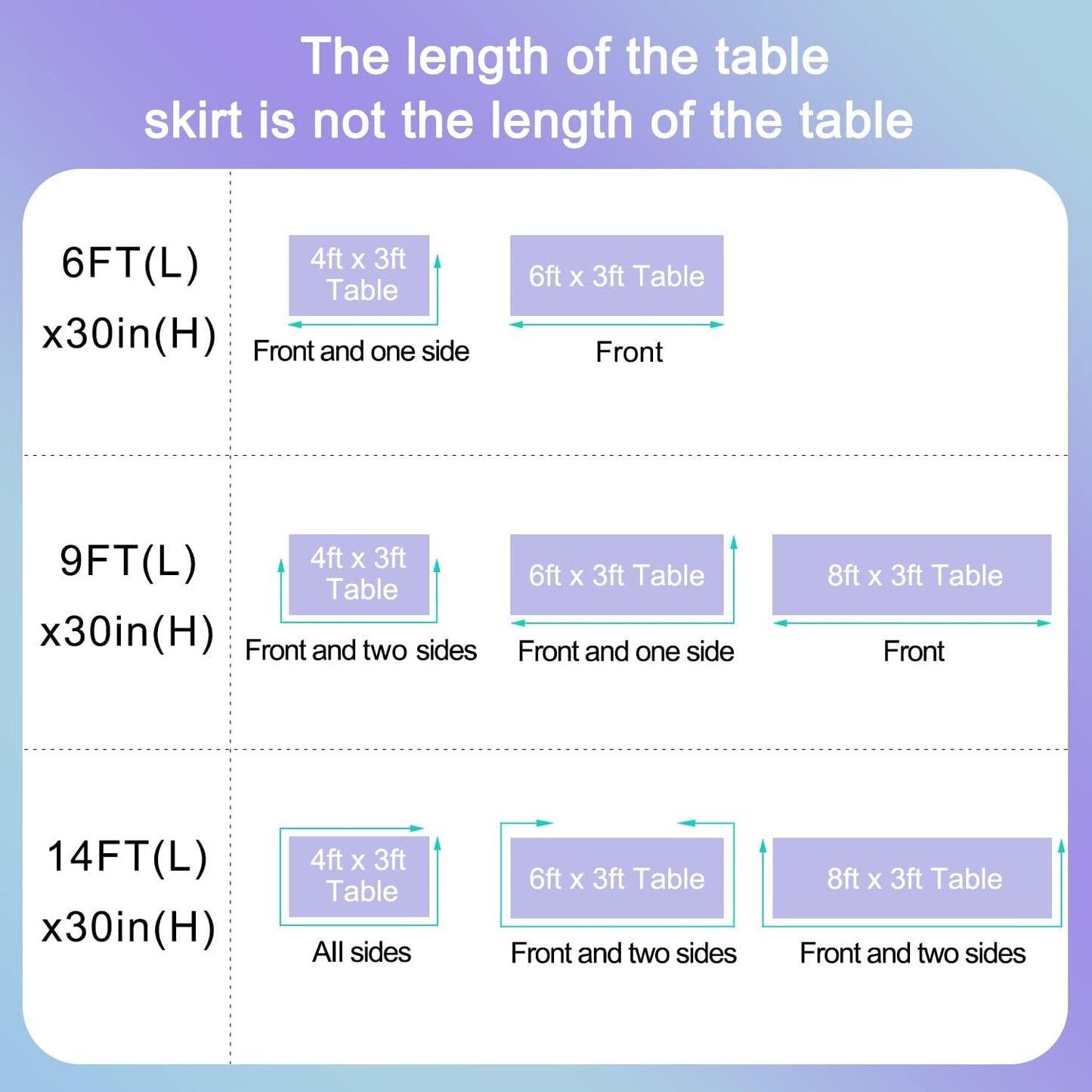 6Ft Mermaid Tablecloth Party Blue Purple Tutu Tulle Table Skirt for Rectangle round Tables Chiffon Table Decorations for Mermaid Birthday Party Baby Shower Ruffle Table Skirting