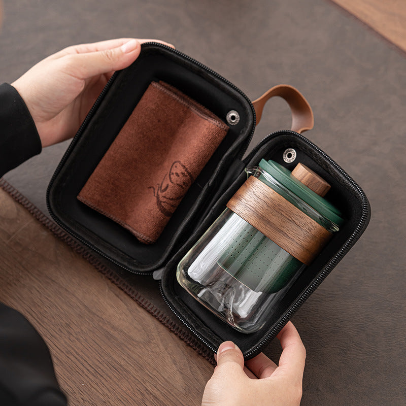 Portable Storage Travel Tea Set Small Set Simple Kung Fu Tea Set Brewing Tea Cups Outdoor Portable Guanshan Quick Cup