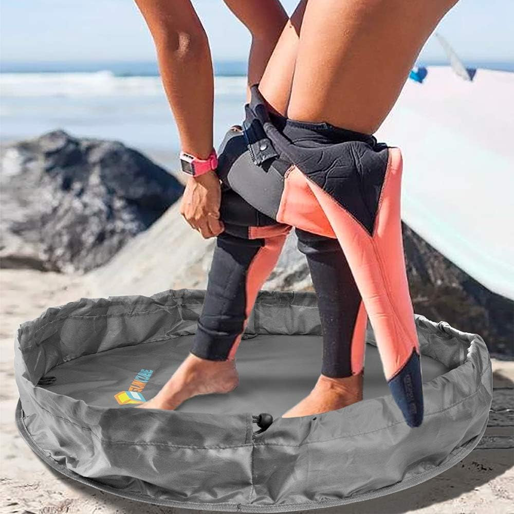 Wetsuit Changing Mat, Waterproof Surf Bag, Drawstring Wetsuit Bag, Surfing Accessories for Kayakers, Dry Bag for Beach, Durable Compact No Leak Mat for Scuba