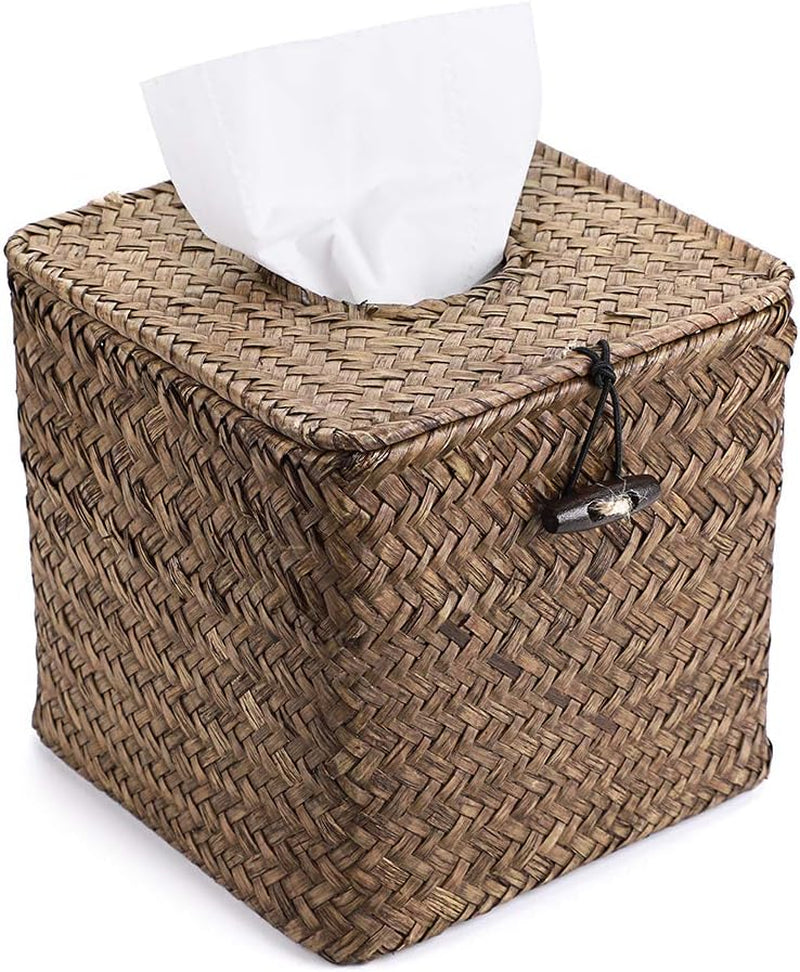 Tissue Box Cover – Square Seagrass Rustic Style
