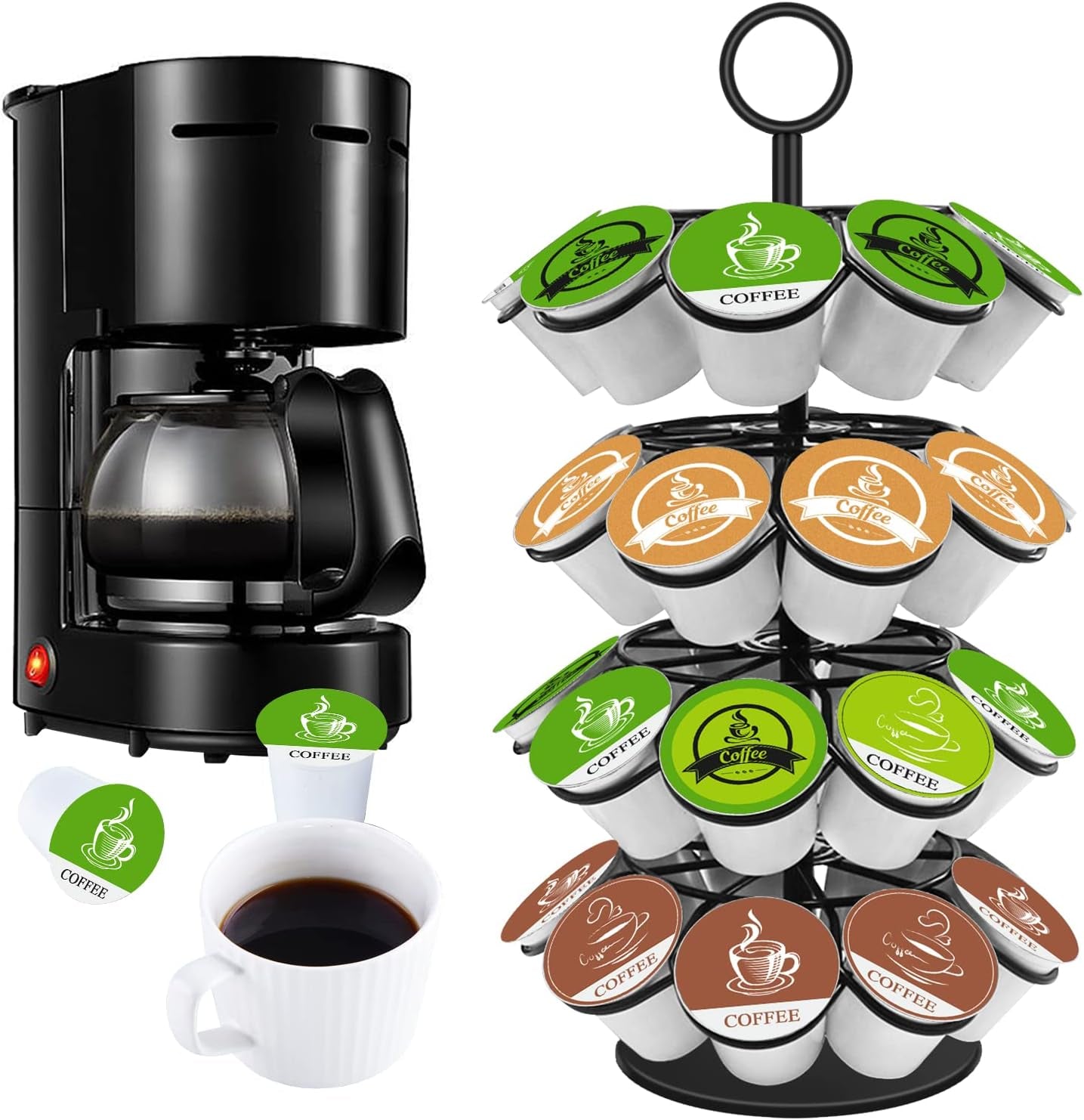 Coffee Pod Holder – 36 Pod Carousel Organizer