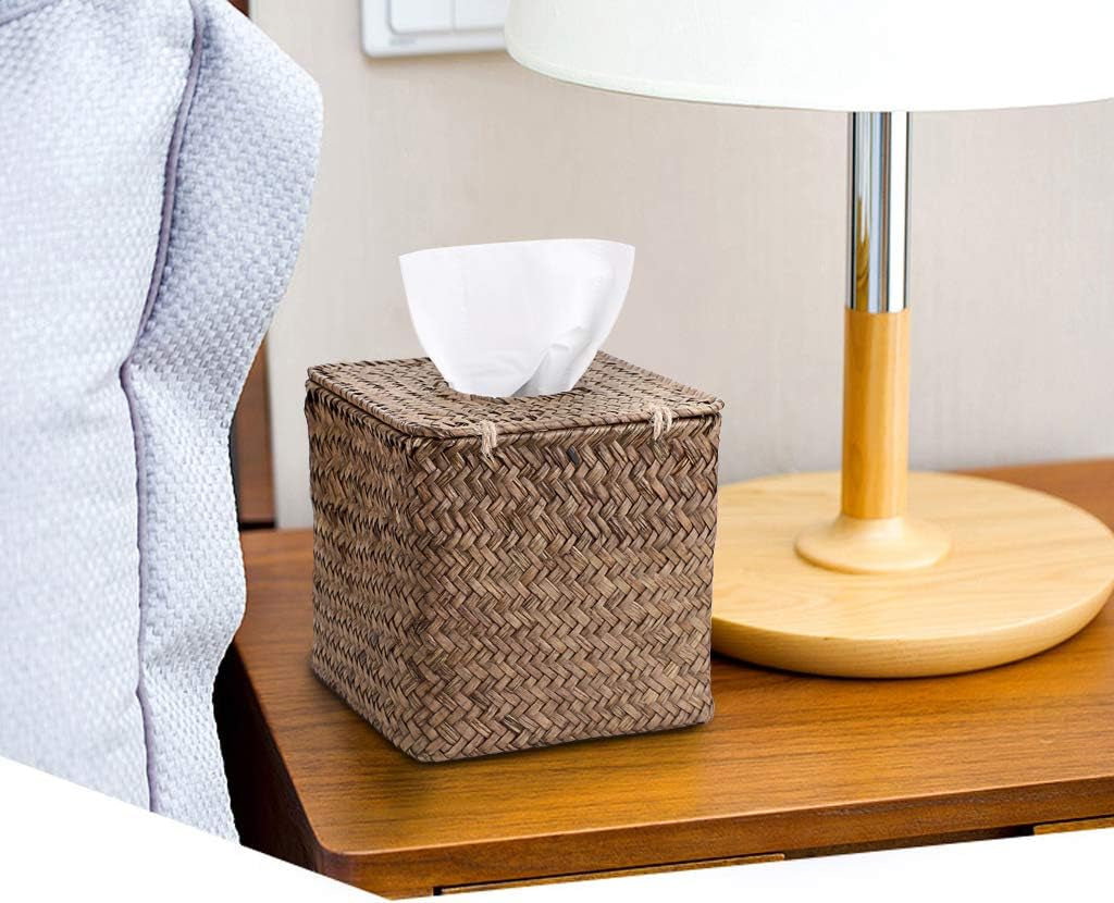 Tissue Box Cover – Square Seagrass Rustic Style