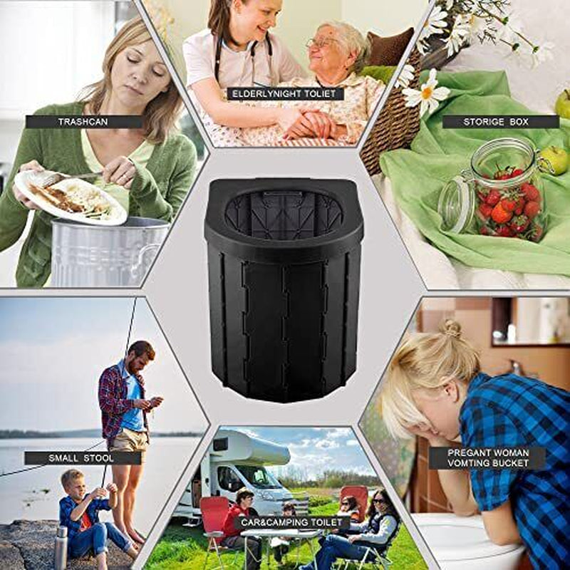 Outdoor Portable Toilet Foldable Potty for Car Travel Hiking Fishing